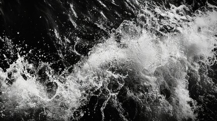Poster - Fresh water splashes on a black backdrop, creating an abstract visual with an emphasis on clarity and purity, perfect for modern photography