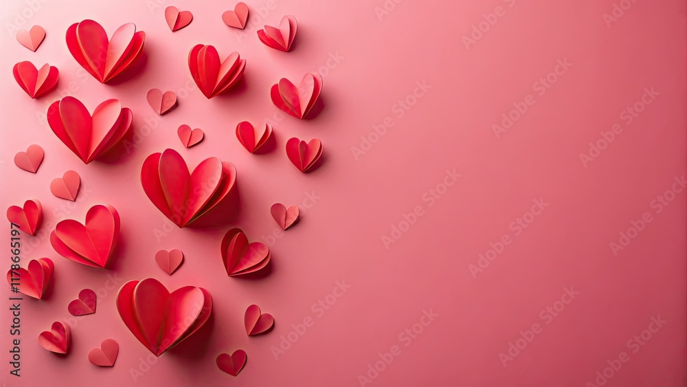 Pink Valentine background with heart shapes perfect for romantic cards ...