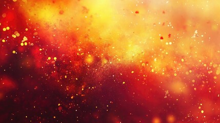 Aufkleber - Glowing golden dust sparkles with bright yellow bokeh and rich red-orange holiday tones on a luxurious abstract background, vector style