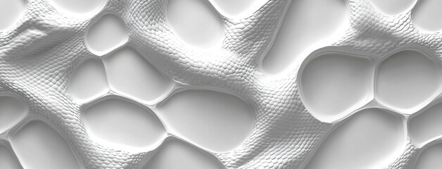 Poster - Abstract Background Texture Featuring White Organic Shapes with Intricate Patterns Ideal for Modern Design, Web Graphics, and Creative Projects