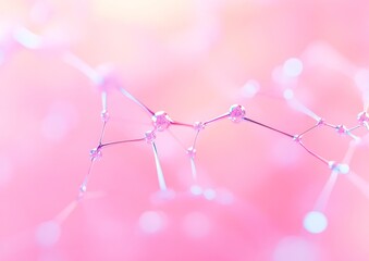 Poster - Pastel Blockchain Nodes Dreamy Abstract Geometry in Futuristic Finance