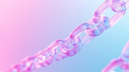 Aufkleber - Futuristic Finance Surreal Abstract Blockchain with Pastel Geometric Chains