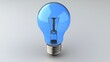 © GrowtStar - Blue lightbulb on plain background.