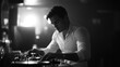 © Bon - DJ at Night: A Black and White Portrait
