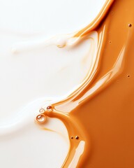 Poster - Artistic Fluid Patterns Vietnamese Coffee and Coconut Milk Blend