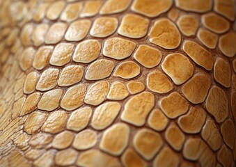 Poster - Close-Up View of Textured Surface of Reptile Skin Showcasing Unique Patterns and Earthy Tones Perfect for Natural Science and Wildlife Themes
