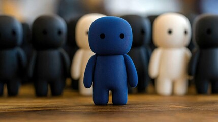 Poster - Artistic representation of colorful figurines studio photography indoor close-up creativity and contrast