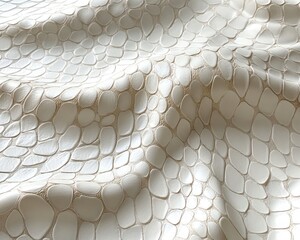 Poster - Textured White Fabric with Subtle Scales, Soft Surface and Elegant Finish, Ideal for Fashion Design and Interior Decoration Inspiration, Luxury Aesthetic