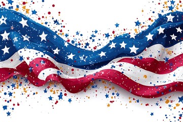 Wall Mural - American flag background. American Independence day background. Celebration of American independence day, the 4th of July (the Fourth of July). Holiday concept. Top view.