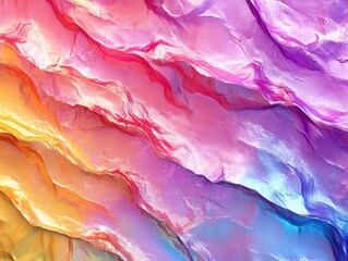 Poster - Vibrant Abstract Texture with Colorful Waves of Pink, Purple, Orange, and Blue Capturing the Essence of Movement and Fluidity in Modern Art Design