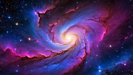 Wall Mural - A stunning depiction of space, showcasing a vast expanse filled with countless stars, colorful nebulae, and distant galaxies