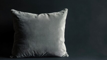 Wall Mural - Plush decorative pillow on a deep dark background ideal for modern interior design aesthetics