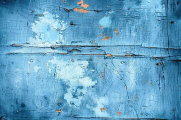 Poster - blue grunge texture background with cracks and fading paint for artistic and creative projects