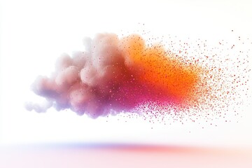 Poster - Abstract Cloud Rendering with Colorful Particles on Isolated White Background for Data Visualizations