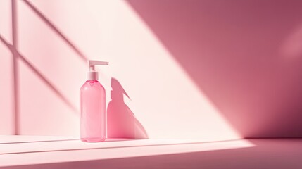 Poster - simple and clean layout with soft gradients and single spray bottle silhouette leaving ample copy space