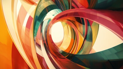 Aufkleber - A vibrant abstract design featuring swirling colors and shapes, with a mix of gradients and geometric patterns that create an energetic and dynamic visual effect