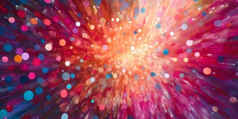 Poster - Abstract Representation of Data Points with Colorful Texture and Dynamic Connection in a Tech-Inspired Design
