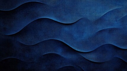 Poster - Dark Blue Background with Textured Waves Ideal for Abstract Art, Graphic Design, and Website Backgrounds for Modern Aesthetics