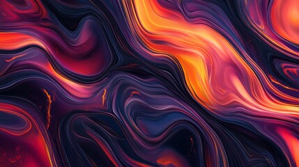 Leinwandbilder - Colorful wave patterns with gradient effects, creating fluid, dynamic lines across a black background for a sleek, futuristic look