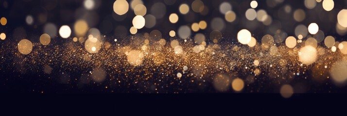 Poster - Grainy Abstract Background with Blurry Bokeh Effect Featuring Golden and Black Tones