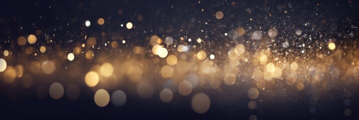 Poster - dark background with shimmering lights and bokeh effect ideal for creating elegant and captivating v