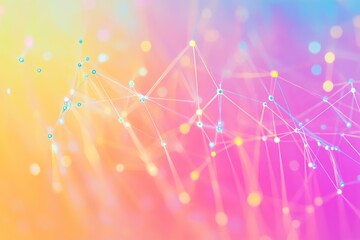 Poster - Bright and Colorful Abstract Data Network with Gradients and Connecting Dots