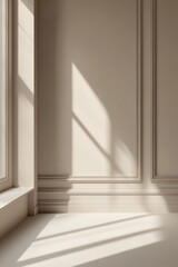 Poster - Natural Light and Shadow Play in Minimalist Interior Space
