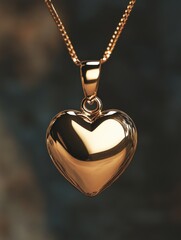 Wall Mural - Gold Heart Pendant on Chain