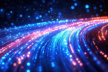 Aufkleber - An abstract technological background featuring a futuristic display of internet fiber effects, creating a visually captivating and dynamic representation of interconnected digital world, hd image