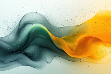 Wall Mural - Colorful abstract waves with gradient shades and dynamic flow