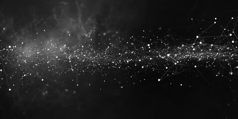 Poster - Abstract Representation of Connected Dots in a Conceptual Big Data Visualization on a Dark Background