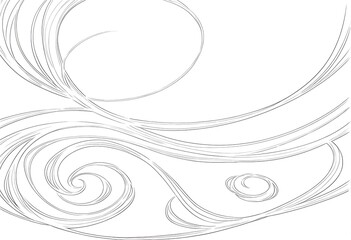 Poster - Abstract Design with Intertwined Swirling Lines. This image features a dynamic abstract design composed of intertwined swirling lines in shades of gray on a white background