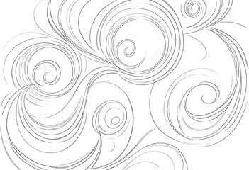 Poster - Abstract Swirling Lines Background Design. This elegant black and white abstract background features dynamic swirling lines and organic shapes