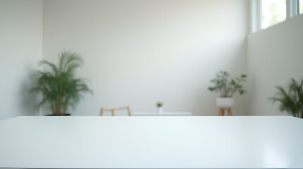 empty white business office with blurred background