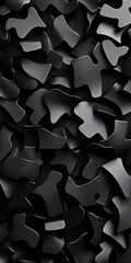 Poster - A dynamic abstract background featuring black geometric shapes in a modern 3D design, perfect for creative and artistic projects.