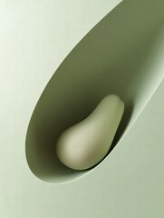 Poster - Unique avocado shape showcasing seed with ample space for customization. Generative AI