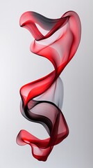 Poster - Abstract flow of red and black fabric in elegant swirling motion
