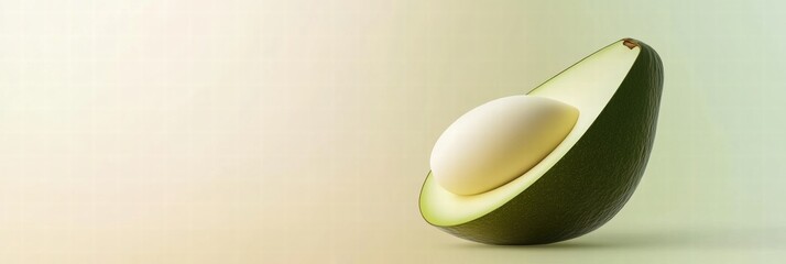 Aufkleber - Enjoying a simple avocado shape with a visible seed and plenty of mockup space for text or design. Generative AI