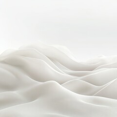Poster - Minimalist abstract image of smooth white sand dunes creating a serene and tranquil landscape.