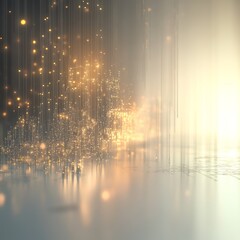 Poster - A stunning visual representation of the big data concept, featuring soft glowing lights and abstract structures that symbolize the flow of information.