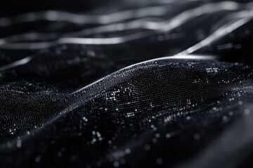 Poster - Futuristic Digital Network Background Representing Data Streams in Black and White with Glowing Elements