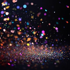 Wall Mural - A dazzling display of colorful bokeh lights and glitter, perfect for festive and celebratory themes.