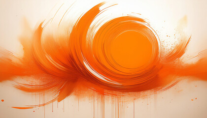 Poster - A vibrant abstract artwork featuring swirling orange hues and circular patterns, evoking feelings of warmth and energy.