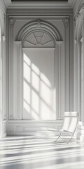 Poster - A white room with a chair and a wall