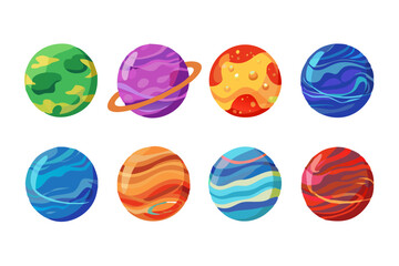Wall Mural - creative fantasy planet illustrations featuring otherworldly textures and mystical hues.