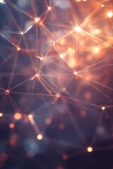 Poster - Abstract Network Connections with Light Patterns Representing Travel and Movement Through a Digital Space