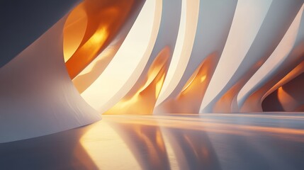 Poster - Abstract Light and Colorful Reflections in Contemporary Space