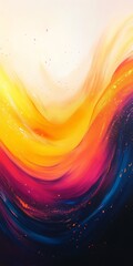 Poster - A stunning abstract art piece featuring vibrant warm colors flowing together, creating an energetic and captivating visual experience on a blank canvas.