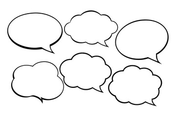 Canvas Print - Vector collection of blank speech clouds and bubbles for conversation designs.
