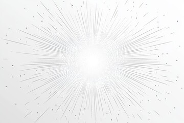 Poster - Minimalistic starburst pattern with radiating lines on a white background, perfect for modern design and abstract concepts.